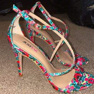Floral JustFab Skinny Heels